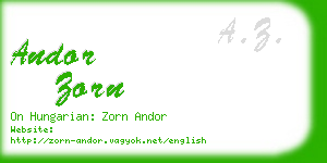 andor zorn business card